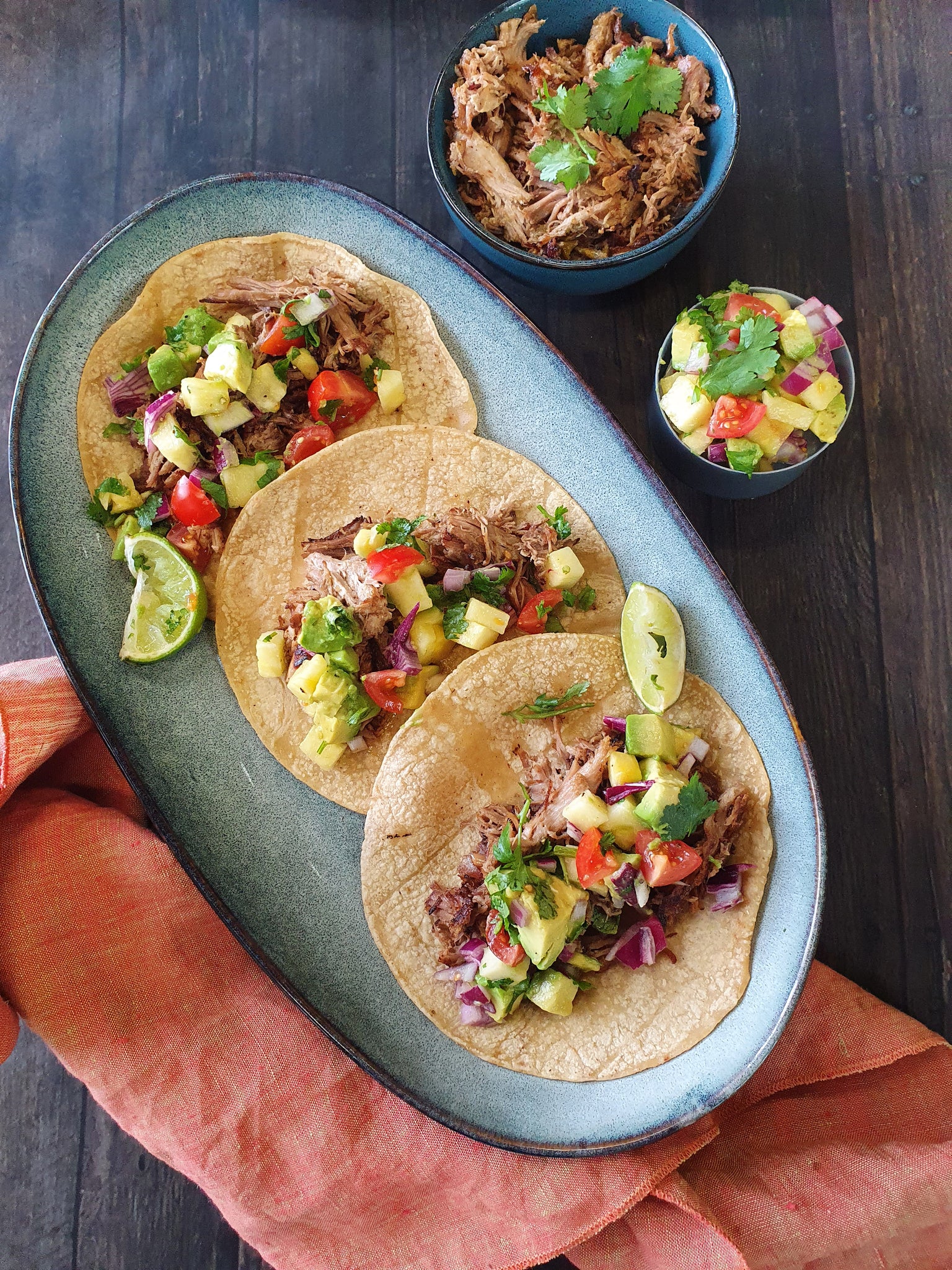 Mexican Slow Cooker Pulled Pork Tacos With Pineapple Salsa