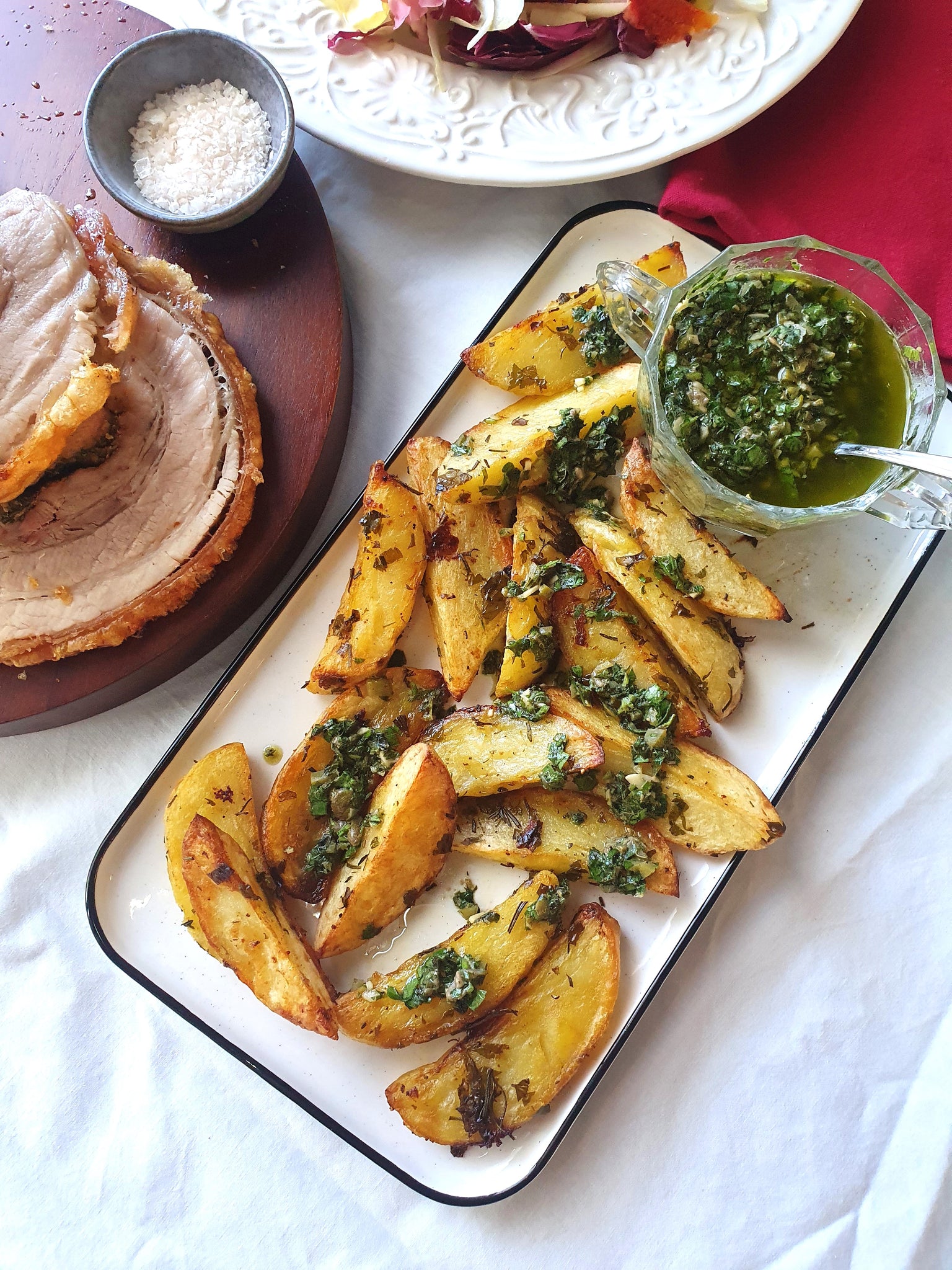 Herby Roast Potatoes with Salsa Verde