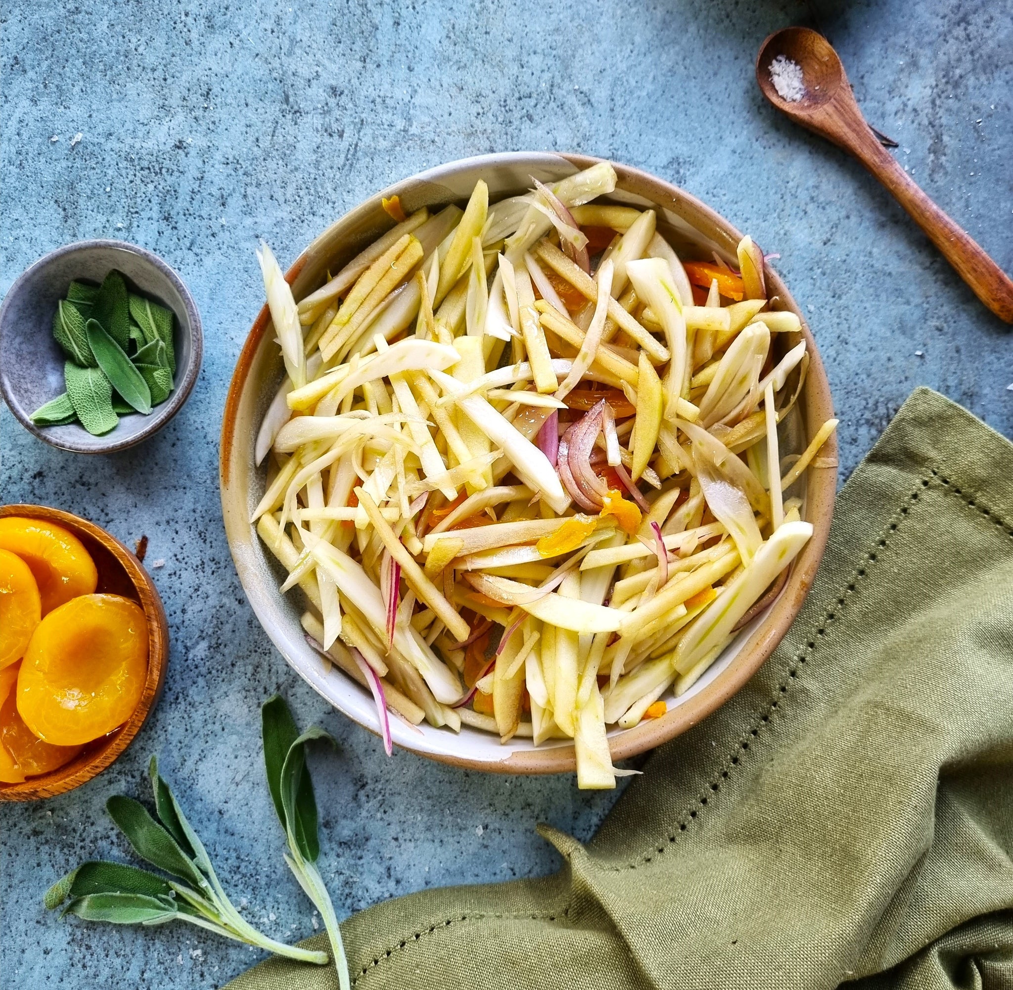 Apple, Fennel and Dried Apricot Slaw